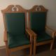 Stage chairs, wood/green